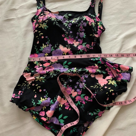Vintage Maxine of Hollywood Floral Skirt Swimsuit - Picture 7 of 11